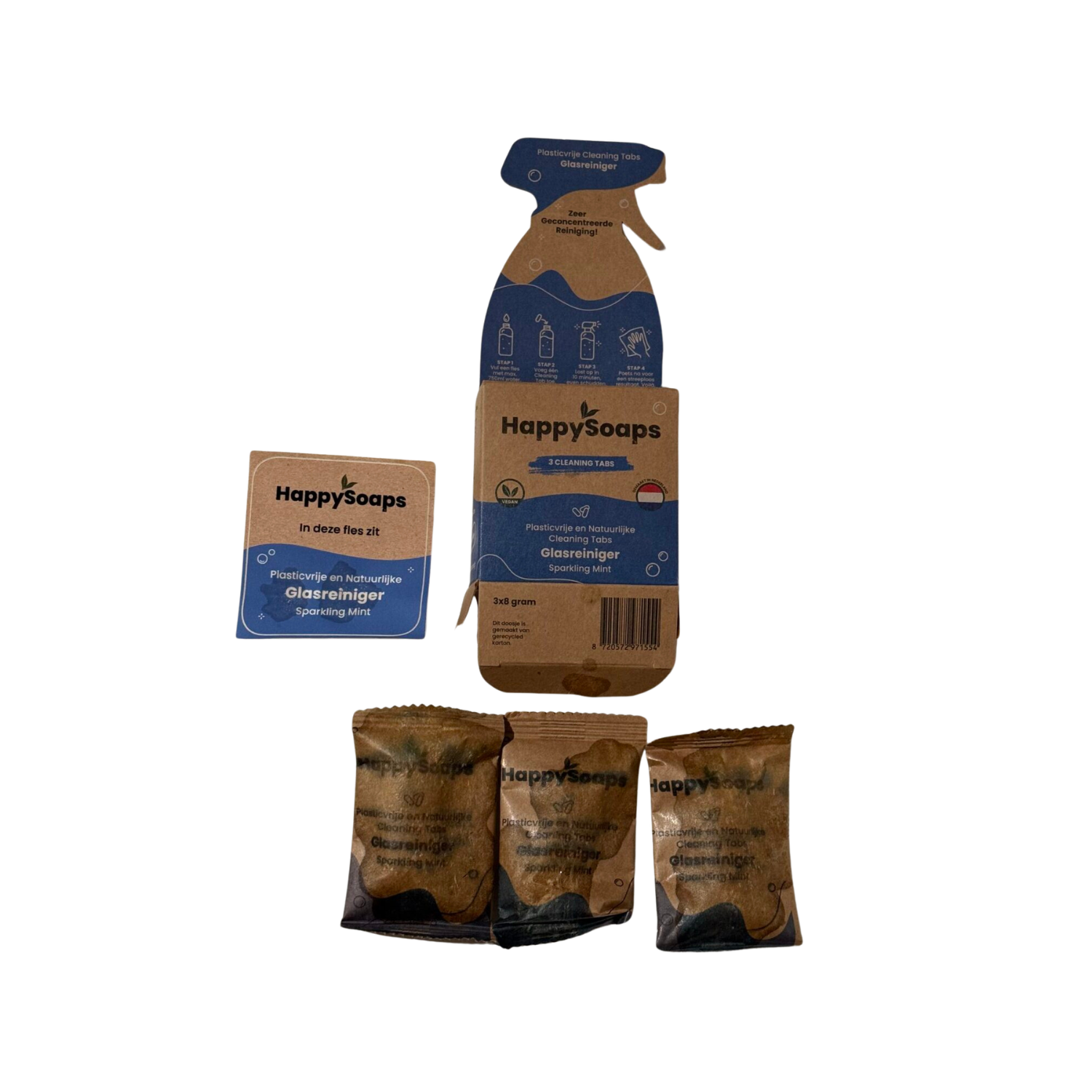 HappySoaps Cleaning Tabs Glasreiniger Sparkling Mint (Tweedekansje) – hoofdafbeelding