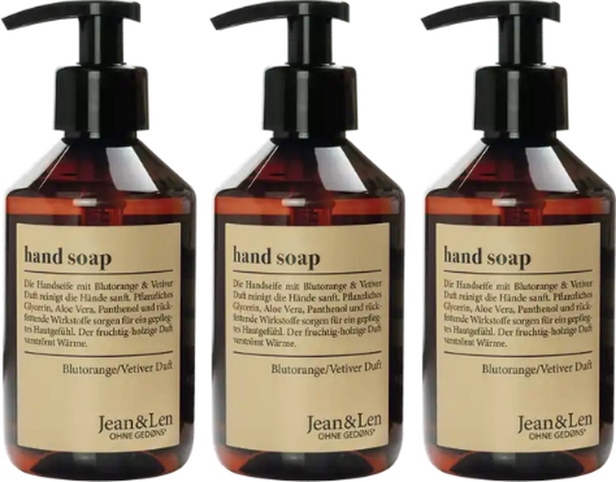 Jean & Len Handzeep Blood Orange & Vetiver - Voordeelpakking – hoofdafbeelding
