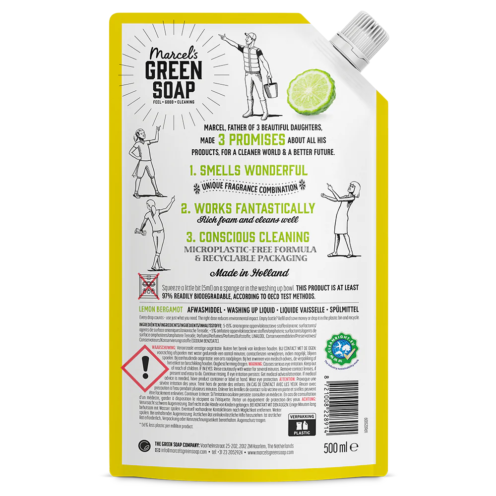 Afwasmiddel Navulling Citroen & Bergamot 2 Afwasmiddel Navulling Citroen & Bergamot - Afbeelding 2